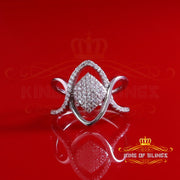 King Of Bling's925 Silver Kite Shape Natural White 25 Cubic Zirconia stones Women's Ring Size 7 KING OF BLINGS