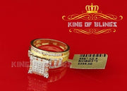 King Of Bling's 925 Sterling Yellow Square 2.34 ct Cubic Zirconia Silver Womens Ring size 8 KING OF BLINGS