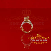 King Of Bling's 925 Sterling Yellow Square 2.08ct Cubic Zirconia Silver Bridal Ring size 6 KING OF BLINGS