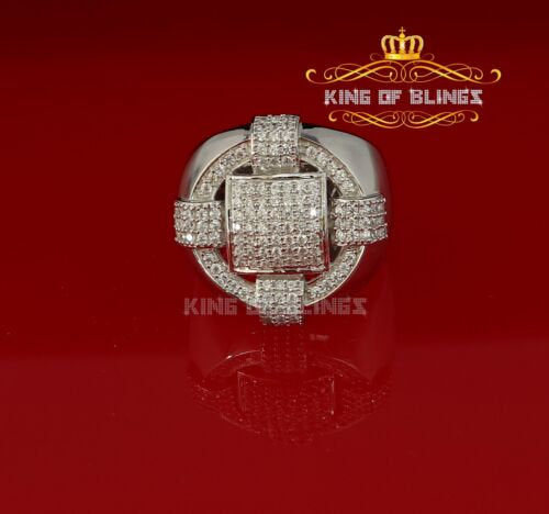 King Of Bling'sWhite Silver Square 3.80ct Cubic Zirconia Womens Adjustable Ring From SZ 10 to12 KING OF BLINGS