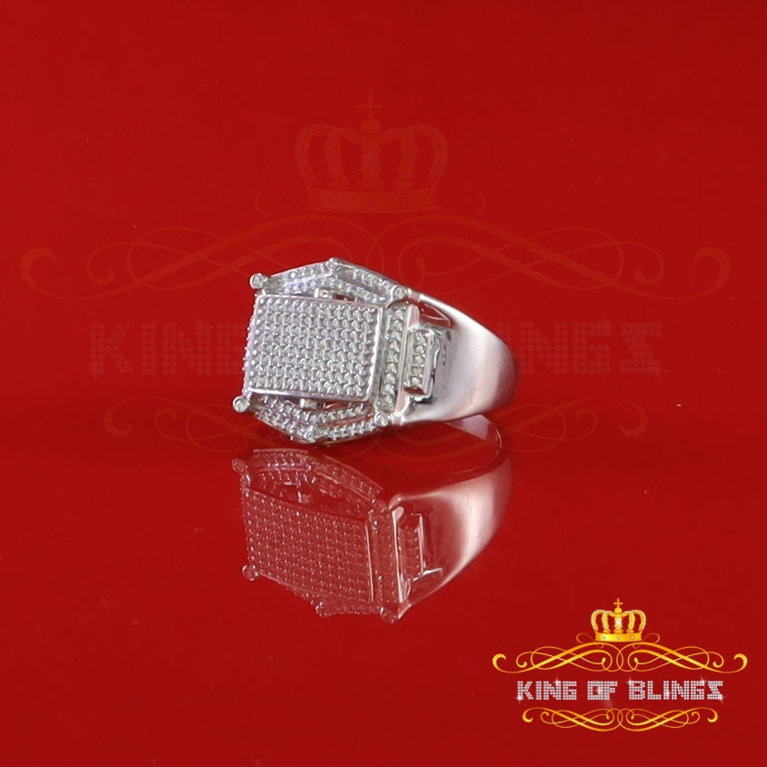 King Of Bling's1.30ct Iced Out White Cubic Zirconia Fashion Luxury Big Ring For Men's Size 12