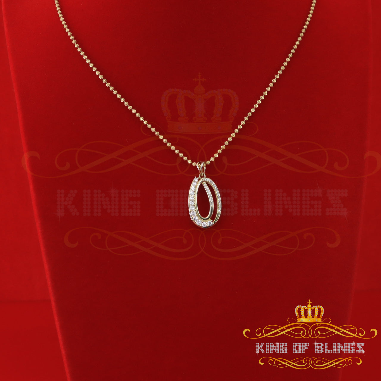 King Of Bling's King of Bling's Yellow 925 Sterling Silver Fancy Pendant 1.32ct Cubic Zirconia