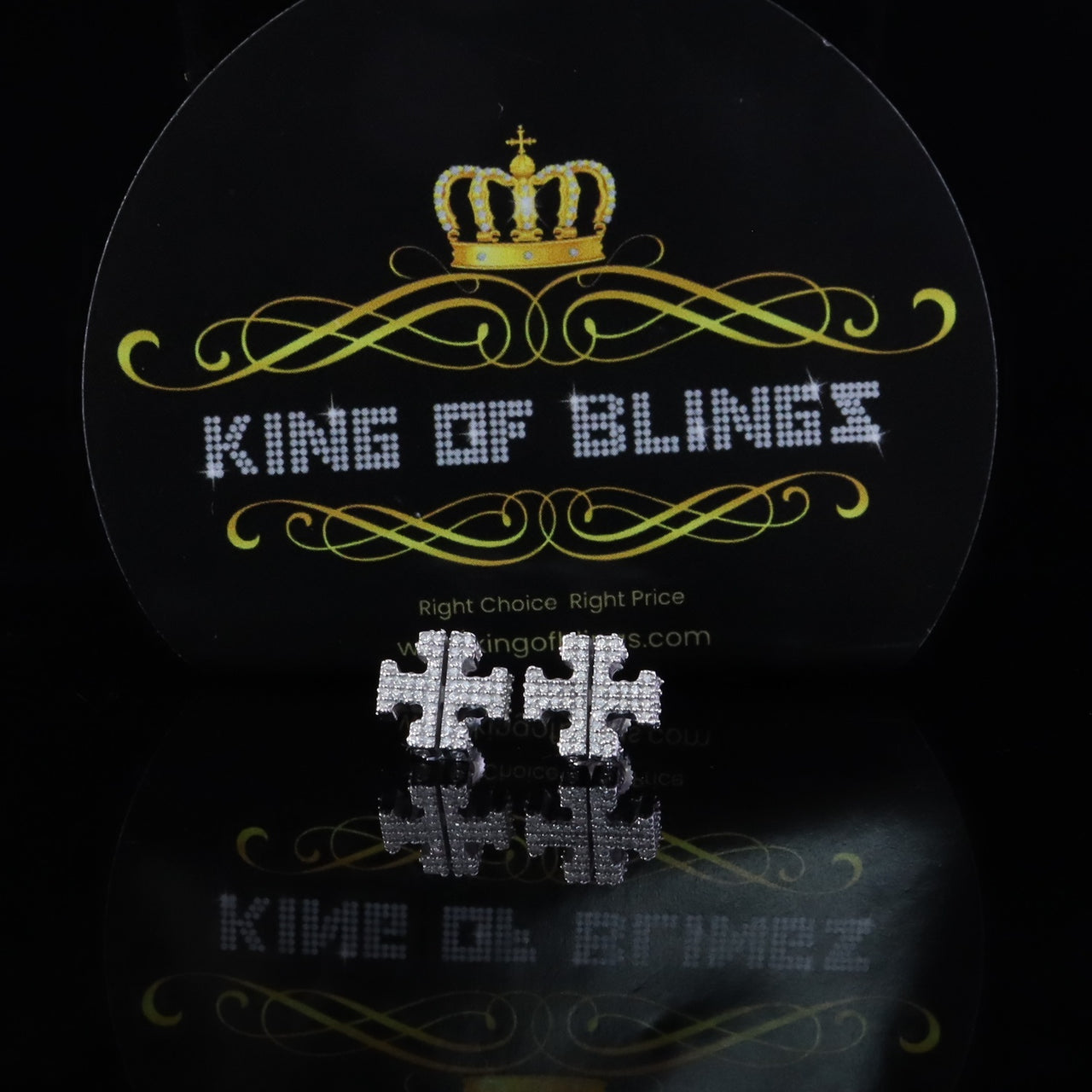 King of Bling's WhiteTory Burch 1.0ct VVS 'D' Moissanite Men's/Womens 925 Silver Stud Earrings