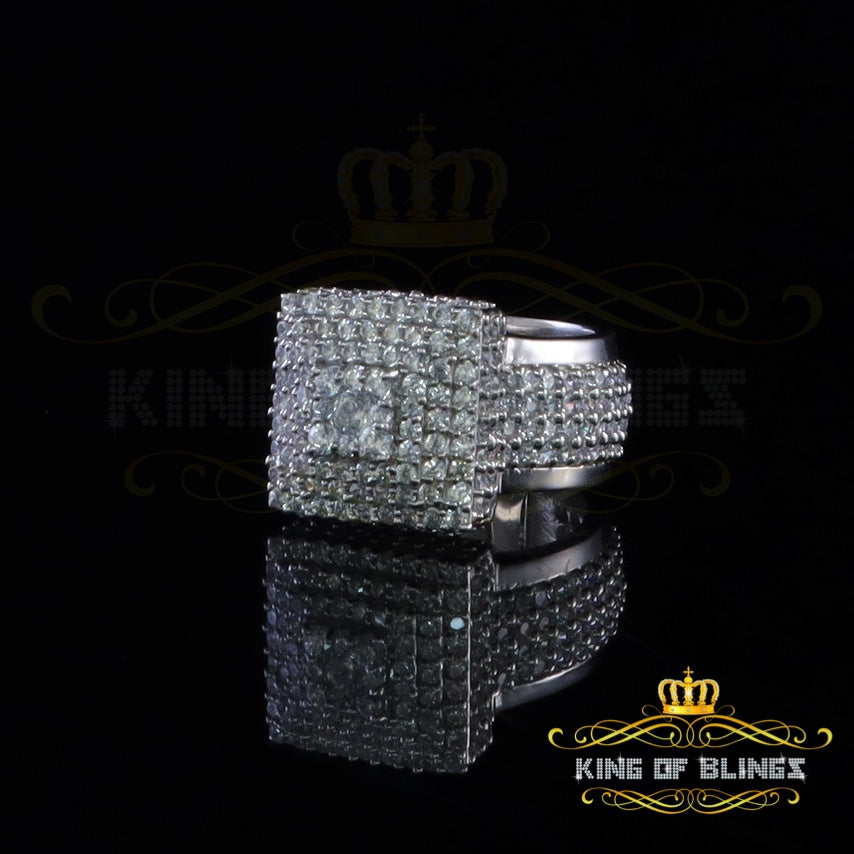 King Of Bling's925 Sterling Silver White 8.50ct Cubic Zirconia Wide Square Womens Ring Size 7.5