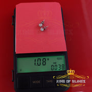 King Of Bling's 925 Sterling Silver 0.05ct Diamond White Stud For Women's Style Round Earrings KING OF BLINGS