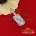 King of Bling Yellow Sterling Silver Dog Tag Pendant with 2.80ct Cubic Zirconia KING OF BLINGS