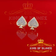 King of Blings-925 Sterling Silver Yellow 0.25ct Diamond For Women's / Men's Stud Heart Earring KING OF BLINGS