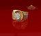 King Of Bling's Yellow Silver 1.80ct Round Cubic Zirconia Men's Adjustable Ring From SZ 9 to 11 KING OF BLINGS