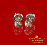 King Of Bling's 0.05ct Real Diamond 925 Sterling Silver White For Men's & Women's Round Earring KING OF BLINGS