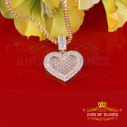 King Of Bling's 925 Yellow Silver Baguette Heart Pendant 4.00ct VVS D Clr. Moissanite for He/She KING OF BLINGS