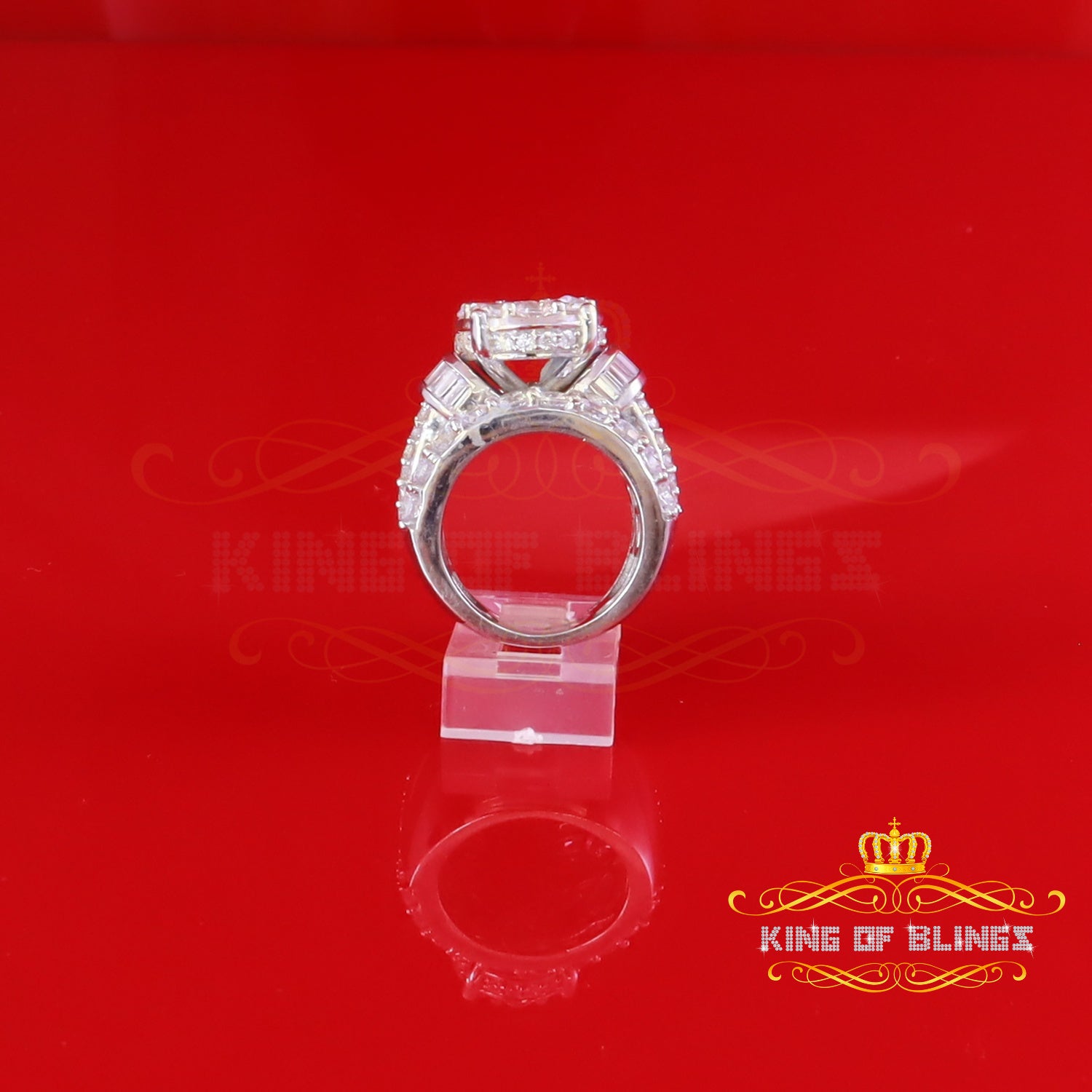 King Of Bling's925 Sterling Silver Round Cubic Zirconia 11.50ct Bridal White Womens Ring Size 9 KING OF BLINGS