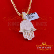 King Of Bling's Yellow Charm Hamsa Pendant 3.0ct VVS D Moissanite Sterling Silver Men's & Women KING OF BLINGS