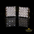 King of Bling's Yellow 925 Sterling Silver 2.06ct Cubic Zirconia Ladies Hip Hop Square Earrings KING OF BLINGS