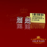 King Of Bling's 0.05ct Diamond Stud Earrings For Women Yellow 925 Sterling Silver Stud For Men KING OF BLINGS