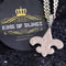 Fancy 925 Sterling Silver Fleur de Lis White Pendant with 7.04ct Cubic Zirconia KING OF BLINGS