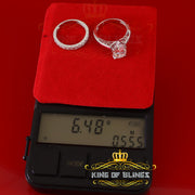 King of Bling's 5.00ct Moissanite White Sterling Silver Men/ Women Bridal Ring Pear Shape Size 8 KING OF BLINGS