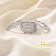 King Of Bling's5.94ct Cubic Zirconia White Sterling Silver Square Engagement Womens Ring Size 7 KING OF BLINGS