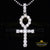 White Beautiful Sterling Silver ANKH Necklace Pendant 7.60ct Cubic Zirconia KING OF BLINGS