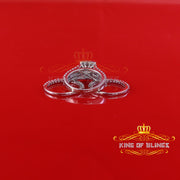 King Of Bling's6.56ct Cubic Zirconia White Sterling Silver Square Engagement Womens Ring Size 8 KING OF BLINGS