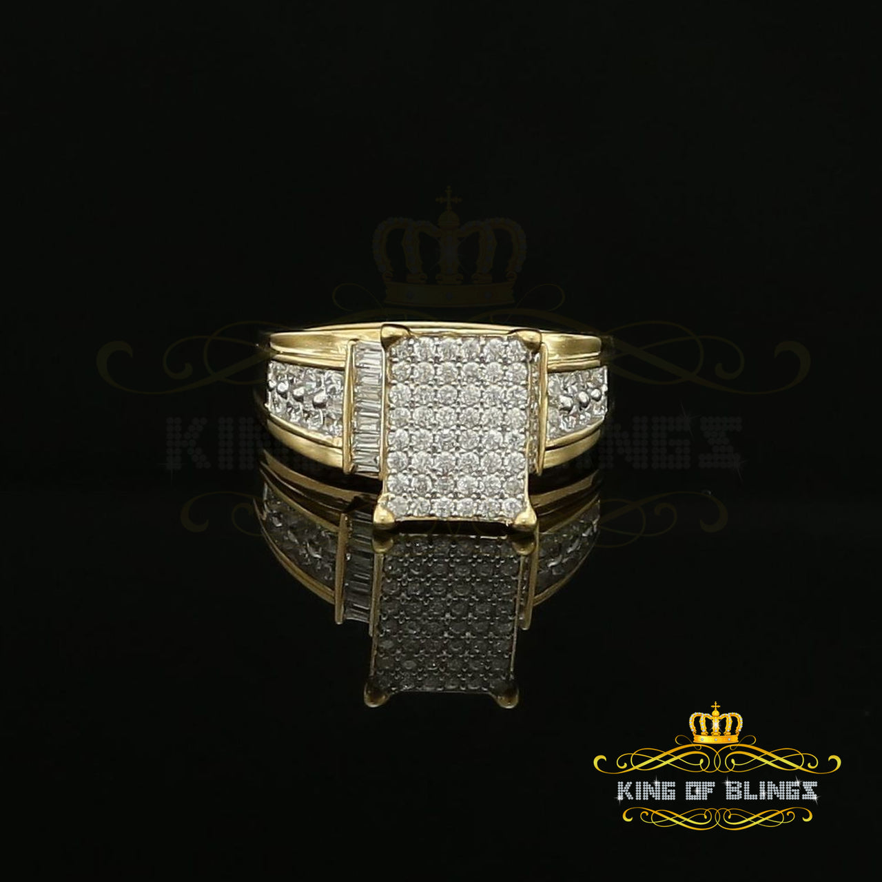 King Of Bling's 925 Sterling Yellow 2.08ct Cubic Zirconia Silver Style Cinderella Ring size 9