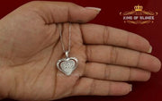 King Of Bling's Fancy Special 925 Sterling Silver Heart White Pendant with 0.49ct Cubic Zirconia KING OF BLINGS