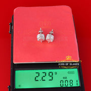 King Of Bling's 0.10ct Diamond 925 Sterling Silver White For Men's/Women's Stud Round Earrings KING OF BLINGS