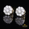 King of Bling's 925 Yellow Silver 2.1ct Cubic Zirconia Women's & Men's Hip Hop Floral Earrings KING OF BLINGS