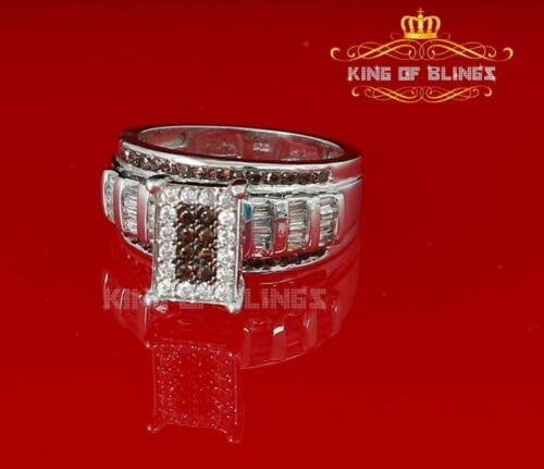 King Of Bling's925 Sterling White Silver Cinderella Cubic Zirconia 1.50ct Womens Ring Size 7