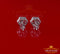 King of Blings- Cubic Zirconia 925 White 2.66ct Sterling Silver Women's Hip Hop Floral Earrings KING OF BLINGS