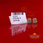 King Of Bling's 10K Real Yellow Gold with Real 0.05ct Diamonds Men's/Women's Stud Heart Earrings KING OF BLINGS