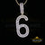 Yellow 925 Silver Baguette Numeric Number '6' Pendant 4.86ct Cubic Zirconia KING OF BLINGS
