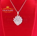 White 925 Sterling Silver Game Character Shape Pendant 3.32ct Cubic Zirconia KING OF BLINGS