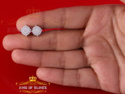 King of Bling's Men's/Womens 925 Silver White 0.50ct VVS 'D' Moissanite Round Earrings KING OF BLINGS