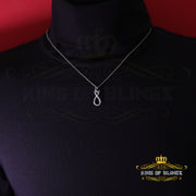 King Of Bling's Real 0.10CT Diamond MOM'S LOVE Sterling Silver White Charm Necklace Pendant KING OF BLINGS