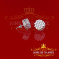 King of Blings- White 925 Sterling Silver 2.04ct Cubic Zirconia Women's & Men's Floral Earrings KING OF BLINGS