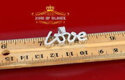 Create your Custom Fancy 925 White Sterling Silver with LOVE Shape Pendant in Cubic Zirconia KING OF BLINGS