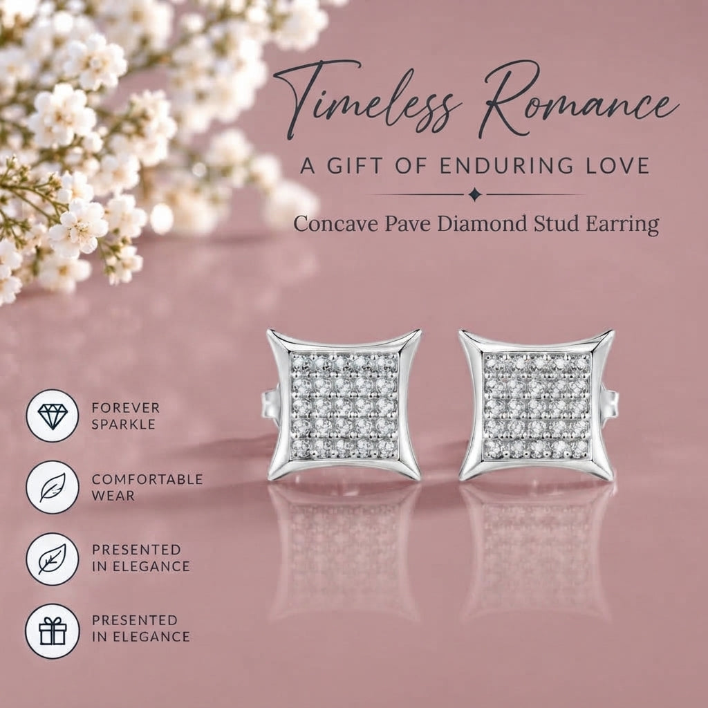 King Of Bling's 925 Sterling Silver 0.15ct Small Diamond For Women's & Men's White Kite Earring KING OF BLINGS