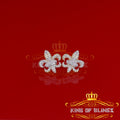 King of Bling's Fleur de Lis Yellow 925 Silver Screw Back 0.96ct Cubic Zirconia Women's Earrings KING OF BLINGS