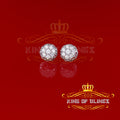 King of Blings- 2.02ct Cubic Zirconia 925 White Sterling Silver Women's Hip Hop Flower Earrings KING OF BLINGS
