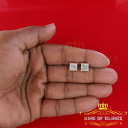 King of Blings-0.20ct Diamond Collection Yellow 925 Sterling Silver Women & Men Square Earrings KING OF BLINGS