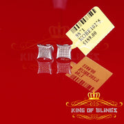 King Of Bling's 0.10ct Diamond 925 Sterling Silver For Women's & Men's White Kite Stud Earrings KING OF BLINGS