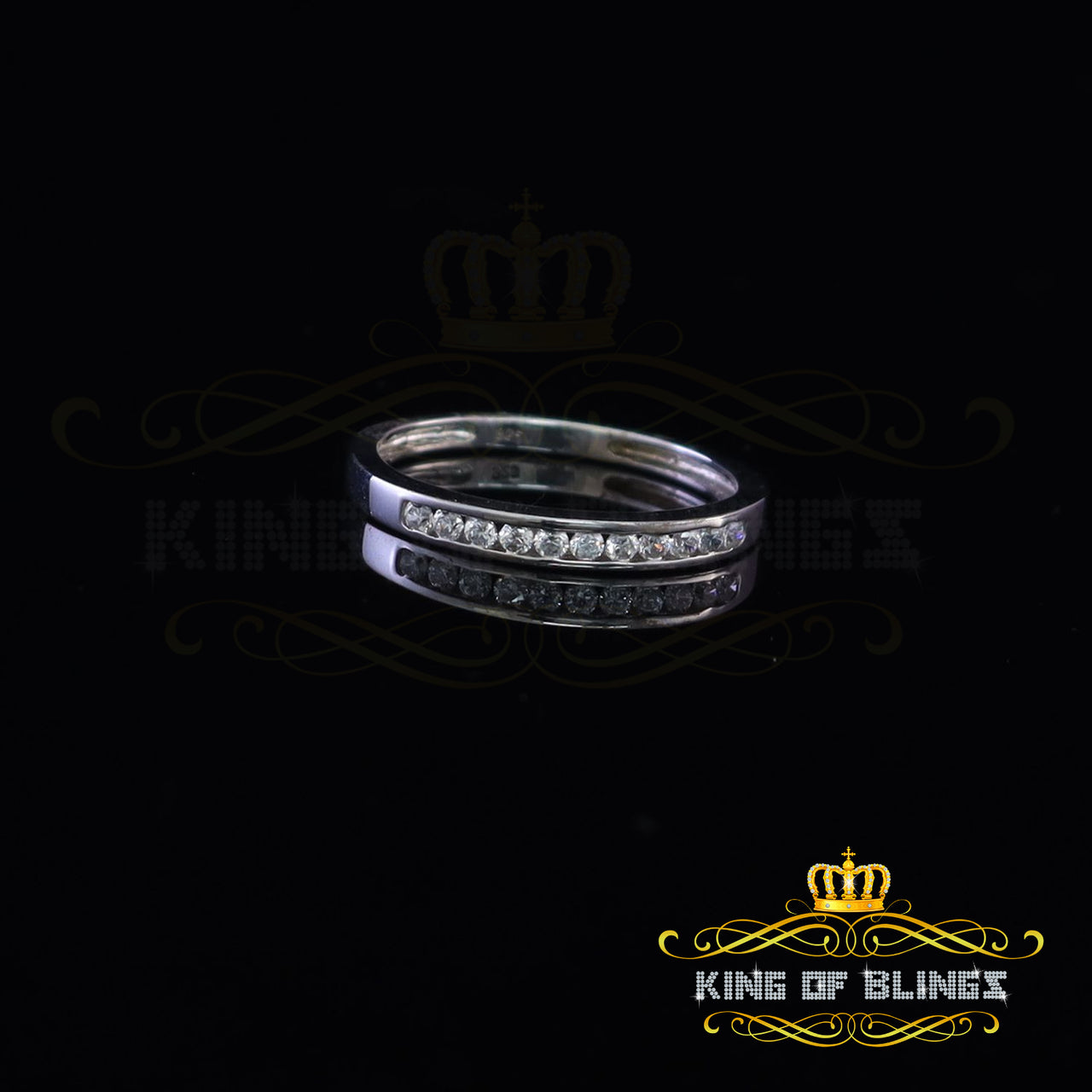 King Of Bling's2.00ct Cubic Zirconia Sterling White Silver Round Engagement Womens Ring Size 7