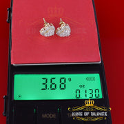 King of Bling's Aretes Para Hombre 925 Yellow Silver 1.64ct Cubic Zirconia Heart Women's Earring KING OF BLINGS