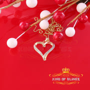 King Of Bling's Real 0.06ct Diamond 925 Sterling Silver HEART Charm Necklace Yellow Pendant KING OF BLINGS