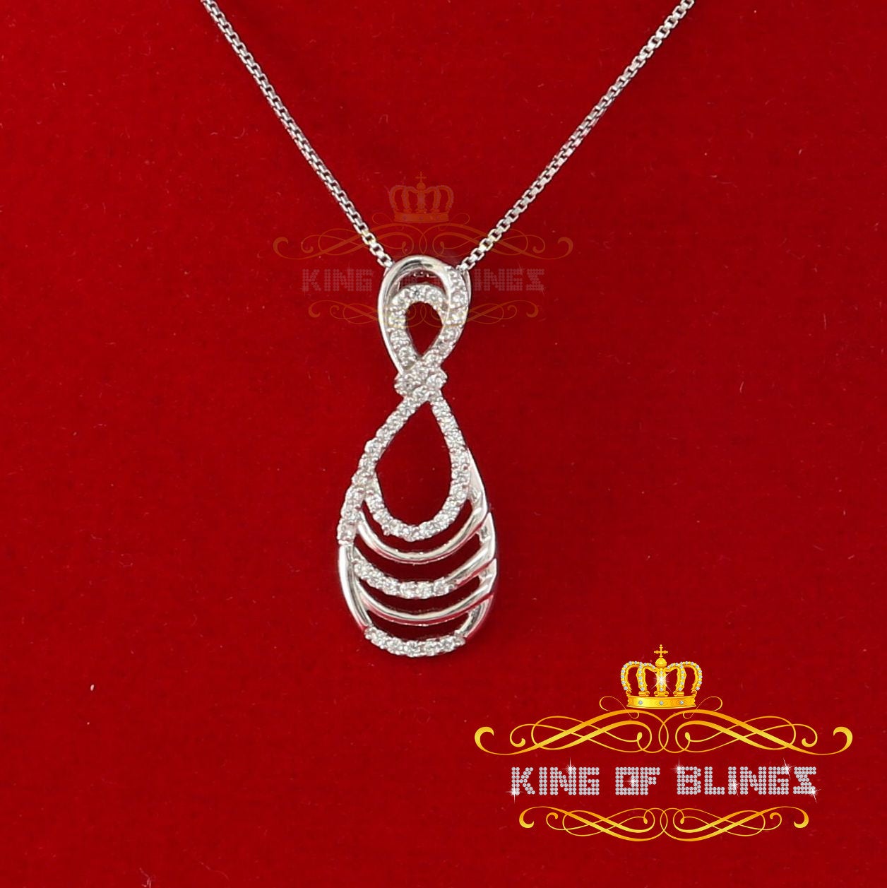 King Of Bling's White 925 Sterling Silver FASHION Pendant with Charming 0.48ct Cubic Zirconia