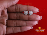King  of Bling's Hexogonal Stud Earrings 0.50ct VVS 'D' Moissanite 925 Yellow Silver Men's/Womens KING OF BLINGS