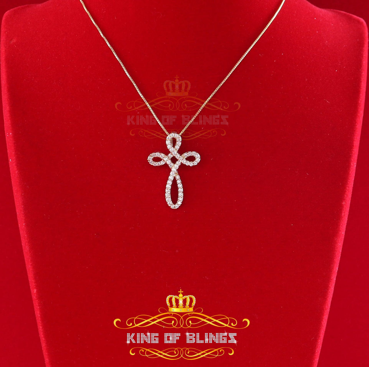 King Of Bling's King of Bling Yellow Sterling Silver Fashion Pendant with 3.41ct Cubic Zirconia