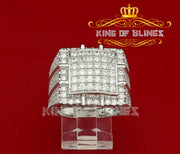 5.30ct Cubic Zirconia White Hip Hop Square Men's Adjustable Ring From SZ 9 to 11 KING OF BLINGS