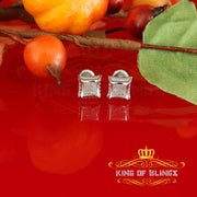 King Of Bling's 0.05ct Real Diamond 925 Sterling Silver Women's & Men's White Kite Stud Earring KING OF BLINGS