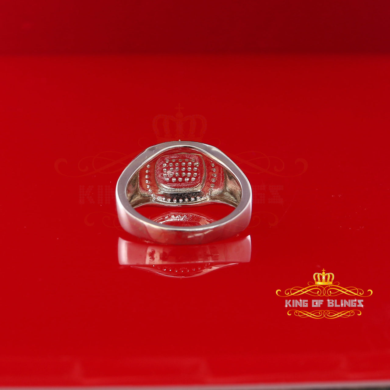 King Of Bling's1.00ct Iced Out White Cubic Zirconia Fashion Luxury Big Ring For Men Size 11